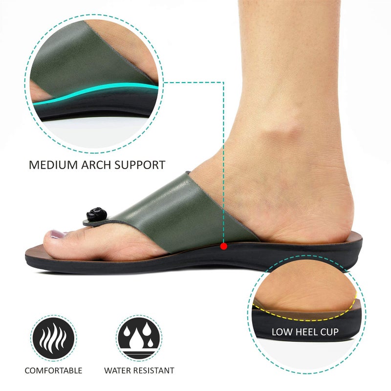 aerosoft صنادل مسطحة مريحة للسير من أيروسوفت لأساسيات عطلة الصيف للنساء (US 06، أخضر) - Image 3